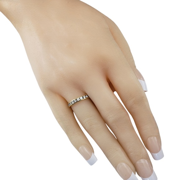 14K Yellow Gold and Diamond Eternity Band Ring #20503 - Picture 5 of 6